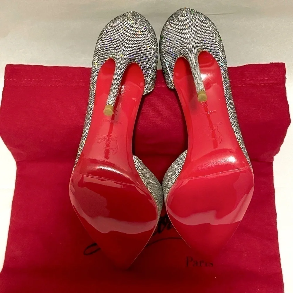 Christian Louboutin iconic ‘Iriza’ starburst discoball glitter Holo 100mm EU38 - Picture 7 of 10